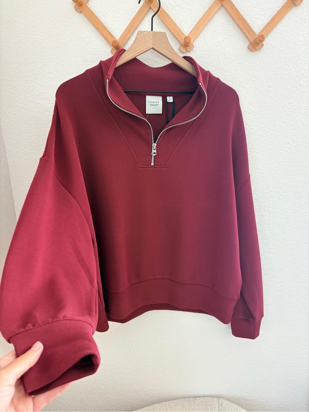 NWT Varley Hawley Half-Zip Pullover in New Maroon - Picture 8 of 14